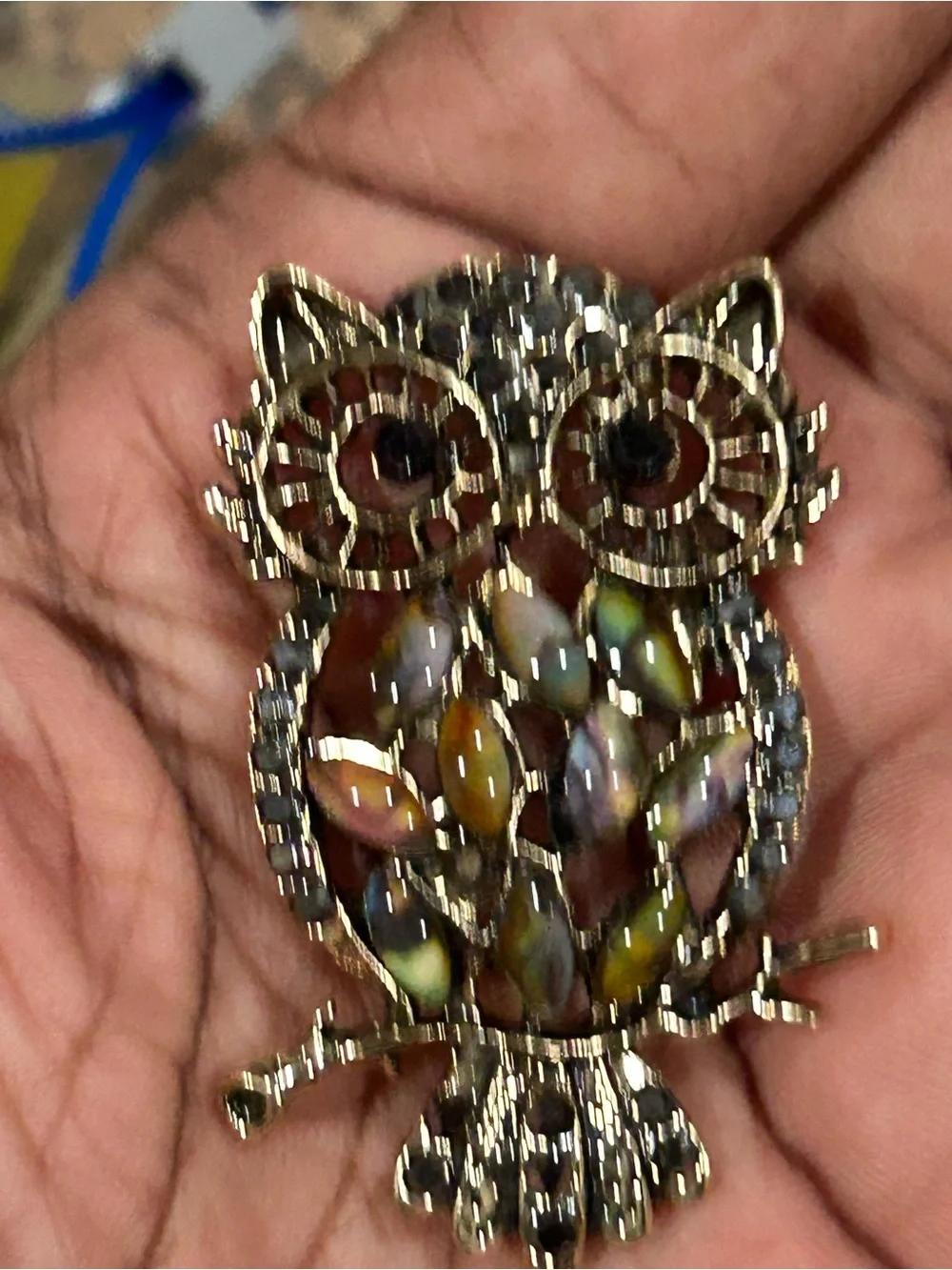 Multicolor Crystal Owl Brooch Pin - Women Jewelry